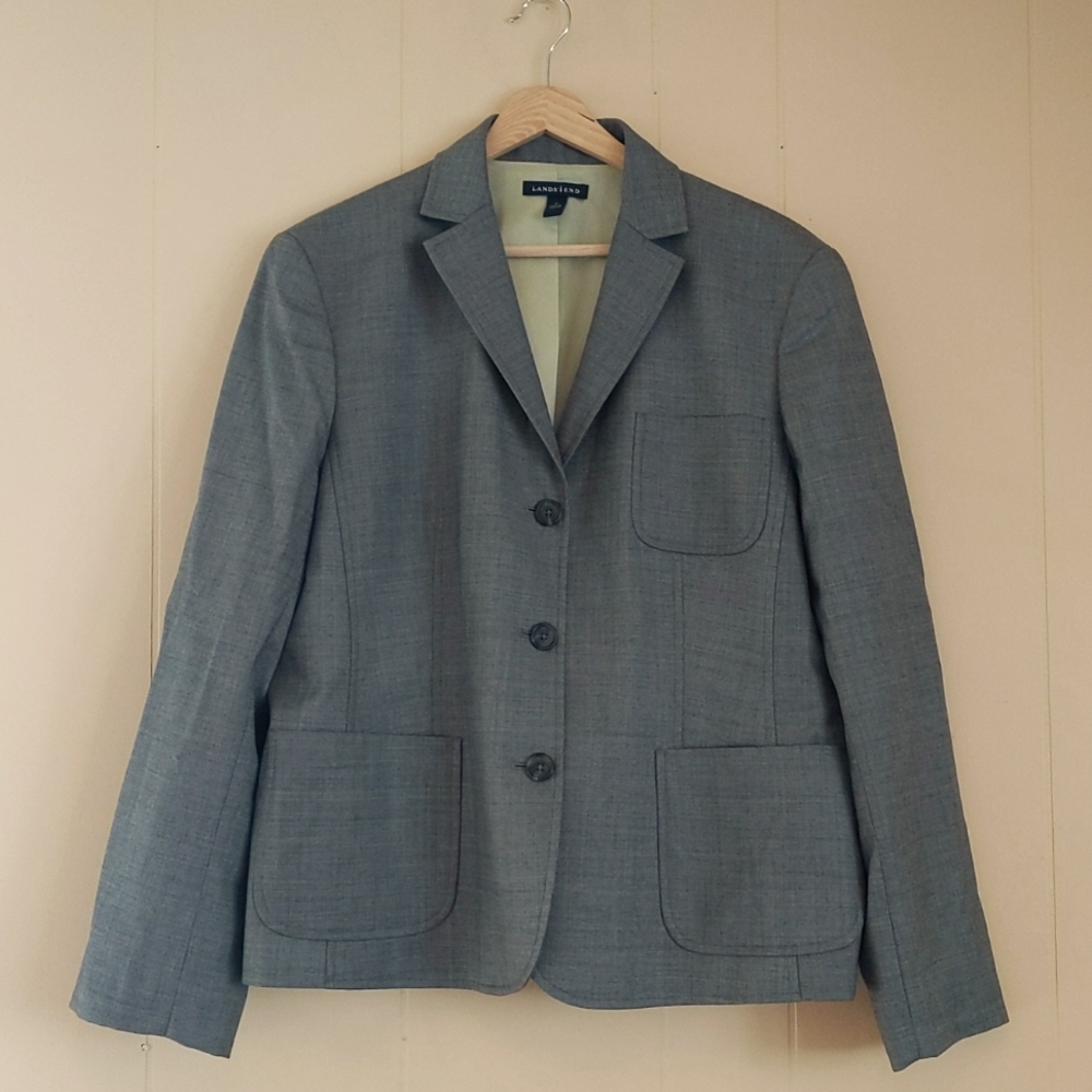 Beautifully Tailored Grey Jacket Blazer 18 from Land's End